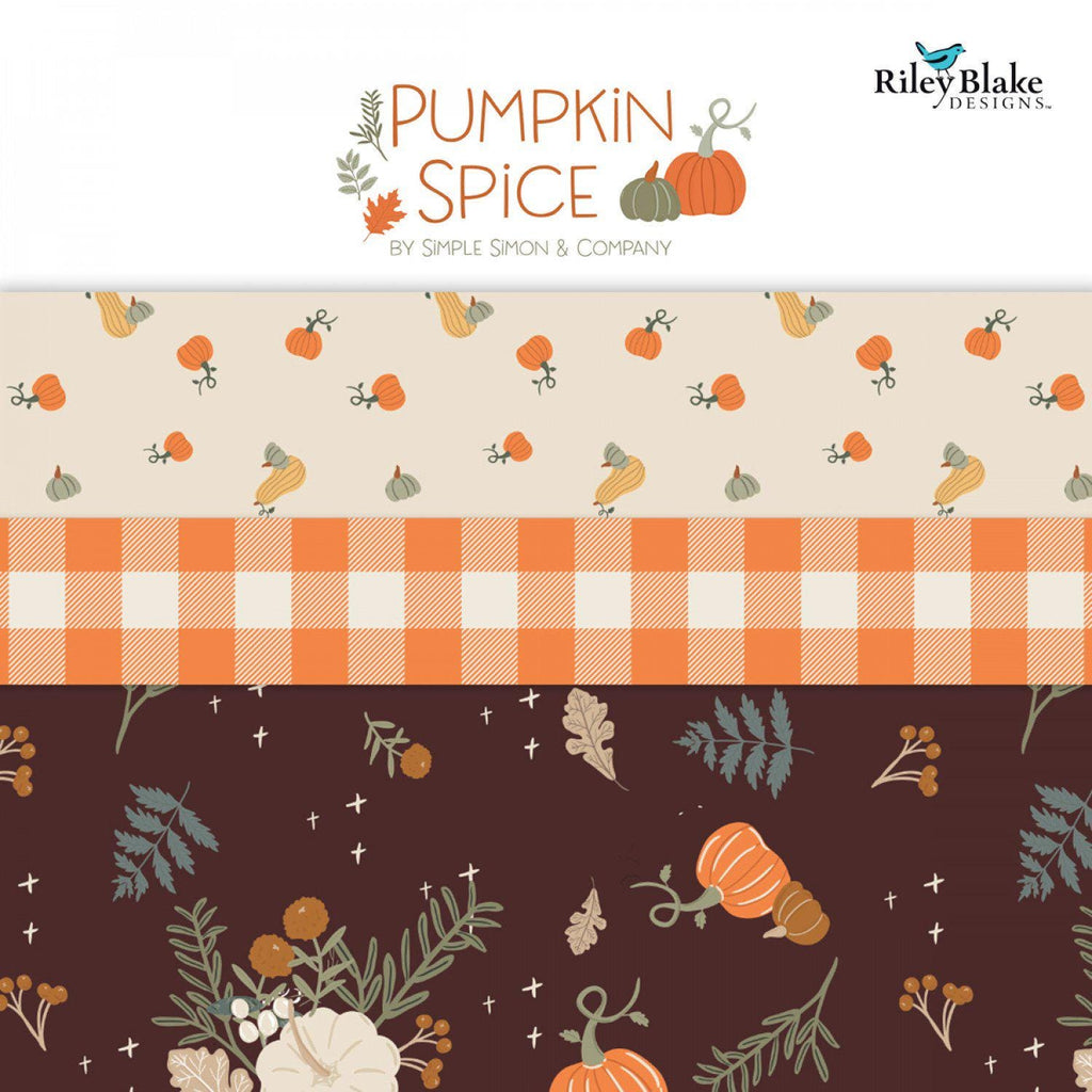 Riley Blake Simple Simon & Co Pumpkin Spice - Full Collection - Precuts - Charm Pack - 5" Squares - 100% Quilting Cotton - 40ct