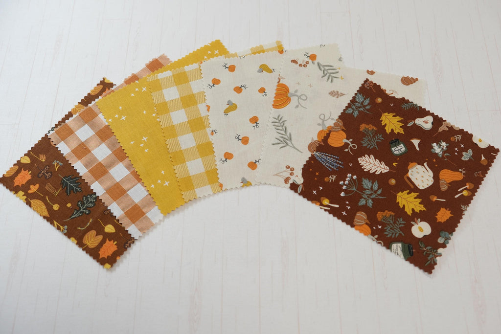 Pumpkin Spice by Simple Simon & Co Riley Blake - Full Collection - Precuts - Mini Charm Pack - 2.5" Squares - 100% Quilting Cotton - 40ct