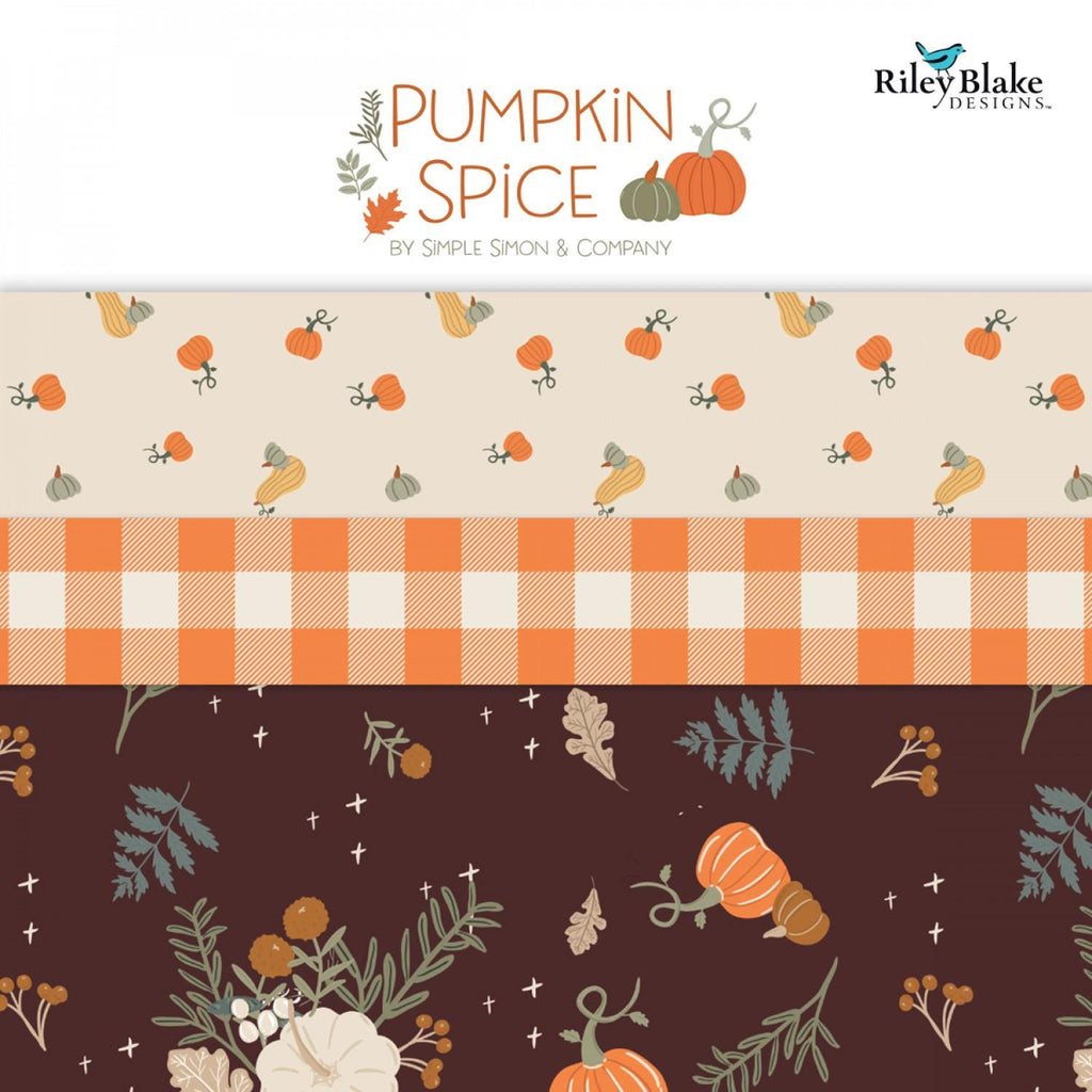 Pumpkin Spice by Simple Simon & Co Riley Blake - Full Collection - Precuts - Mini Charm Pack - 2.5" Squares - 100% Quilting Cotton - 40ct