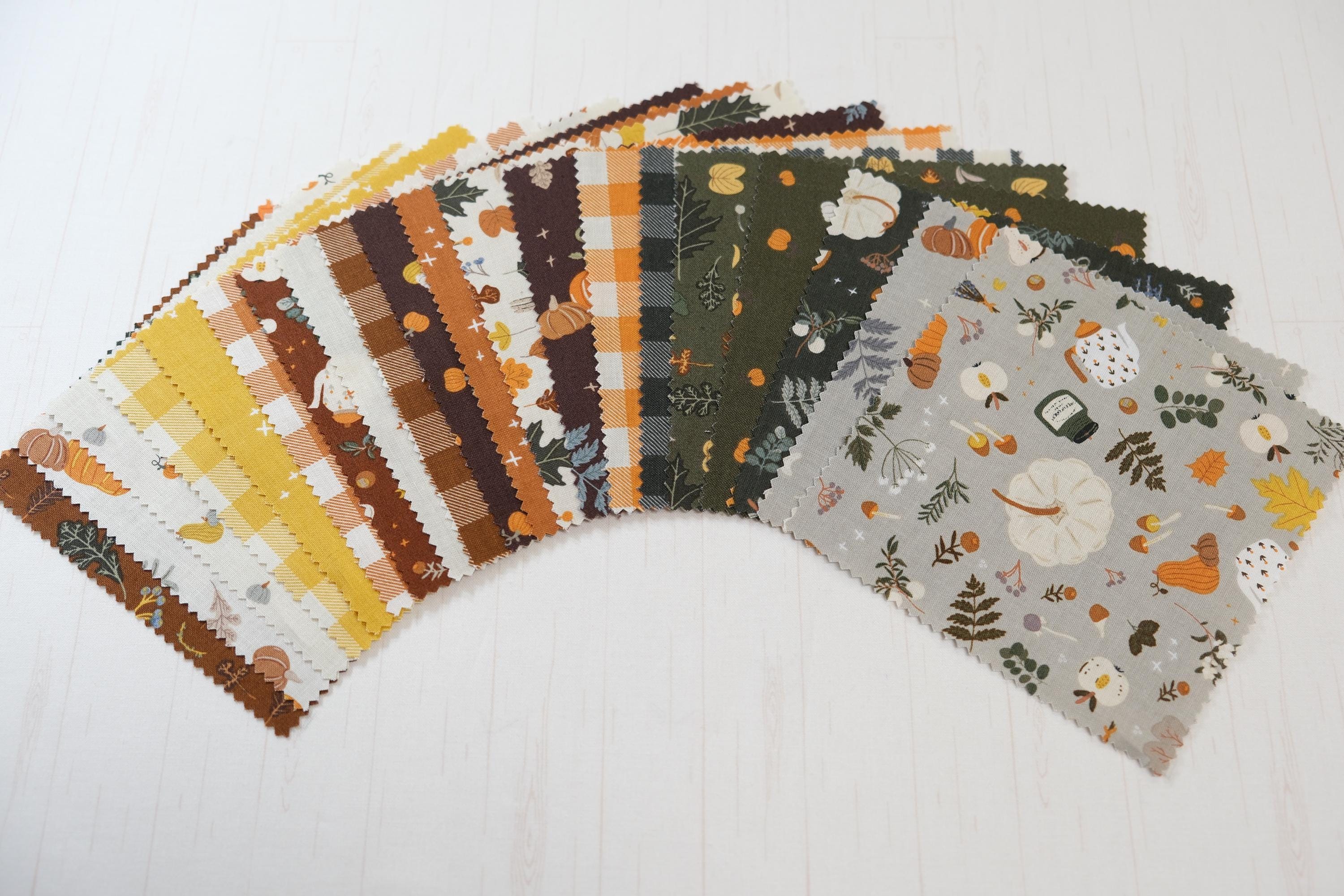 Riley Blake Simple Simon & Co Pumpkin Spice - Full Collection - Precuts - Charm Pack - 5" Squares - 100% Quilting Cotton - 40ct