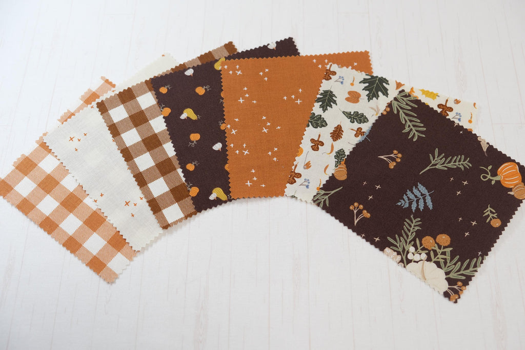 Riley Blake Simple Simon & Co Pumpkin Spice - Full Collection - Precuts - Charm Pack - 5" Squares - 100% Quilting Cotton - 40ct
