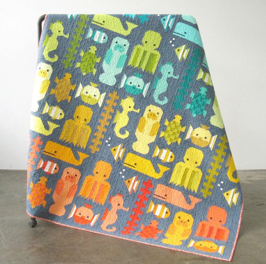Robert Kaufman Elizabeth Hartman - Awesome Ocean Quilt Kit