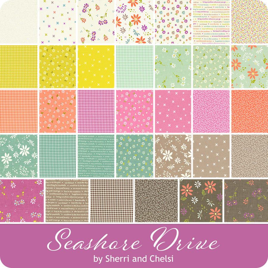 Seashore Drive by Sherri and Chelsi Moda - Full Collection - Precuts - Charm Pack - 5" Squares - 100% Quilting Cotton - 56ct