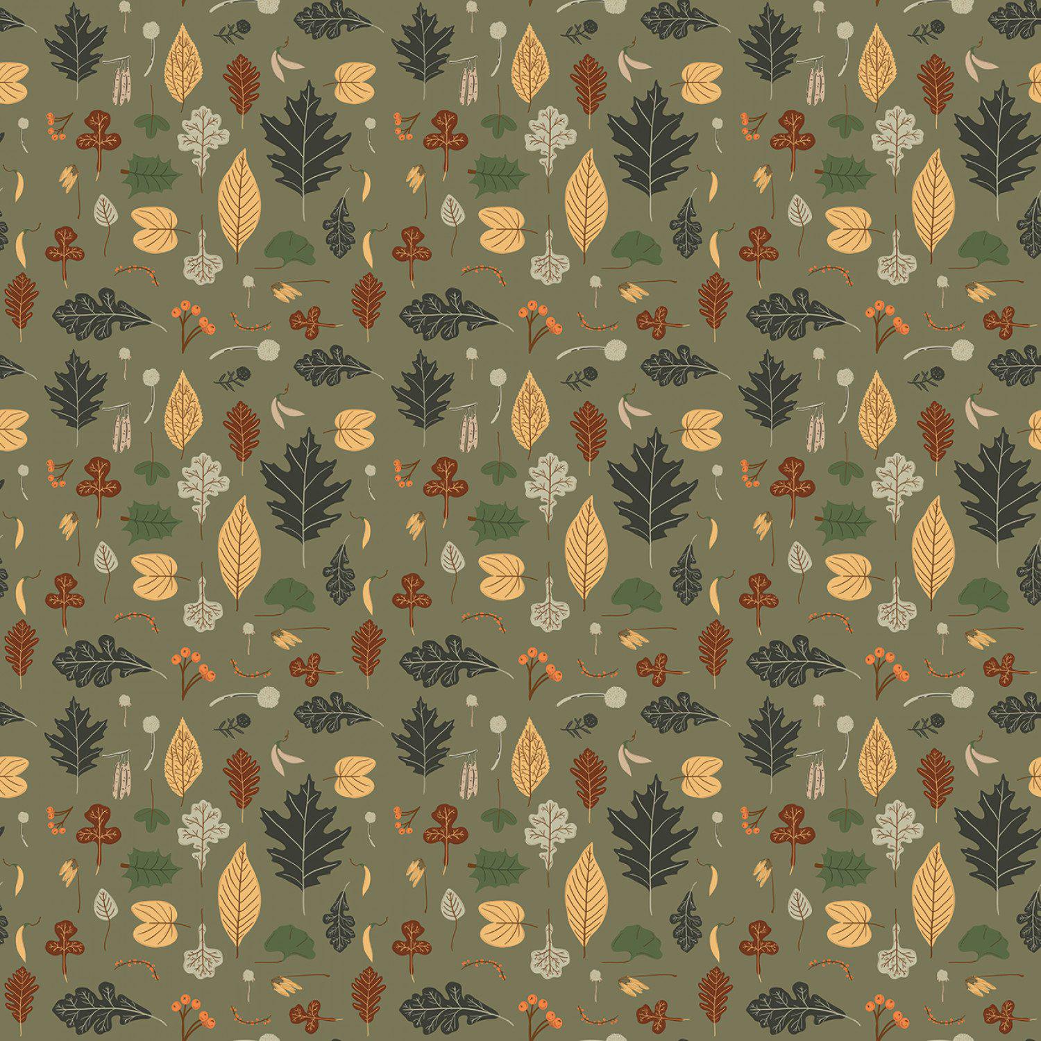 Pumpkin Spice by Simple Simon & Co Riley Blake - Olive Curation - Precuts - Mini Charm Pack - 2.5" Squares - 100% Quilting Cotton - 42ct