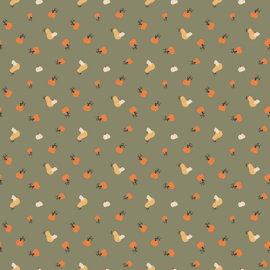 Pumpkin Spice by Simple Simon & Co Riley Blake - Olive Curation - Precuts - Mini Charm Pack - 2.5" Squares - 100% Quilting Cotton - 42ct