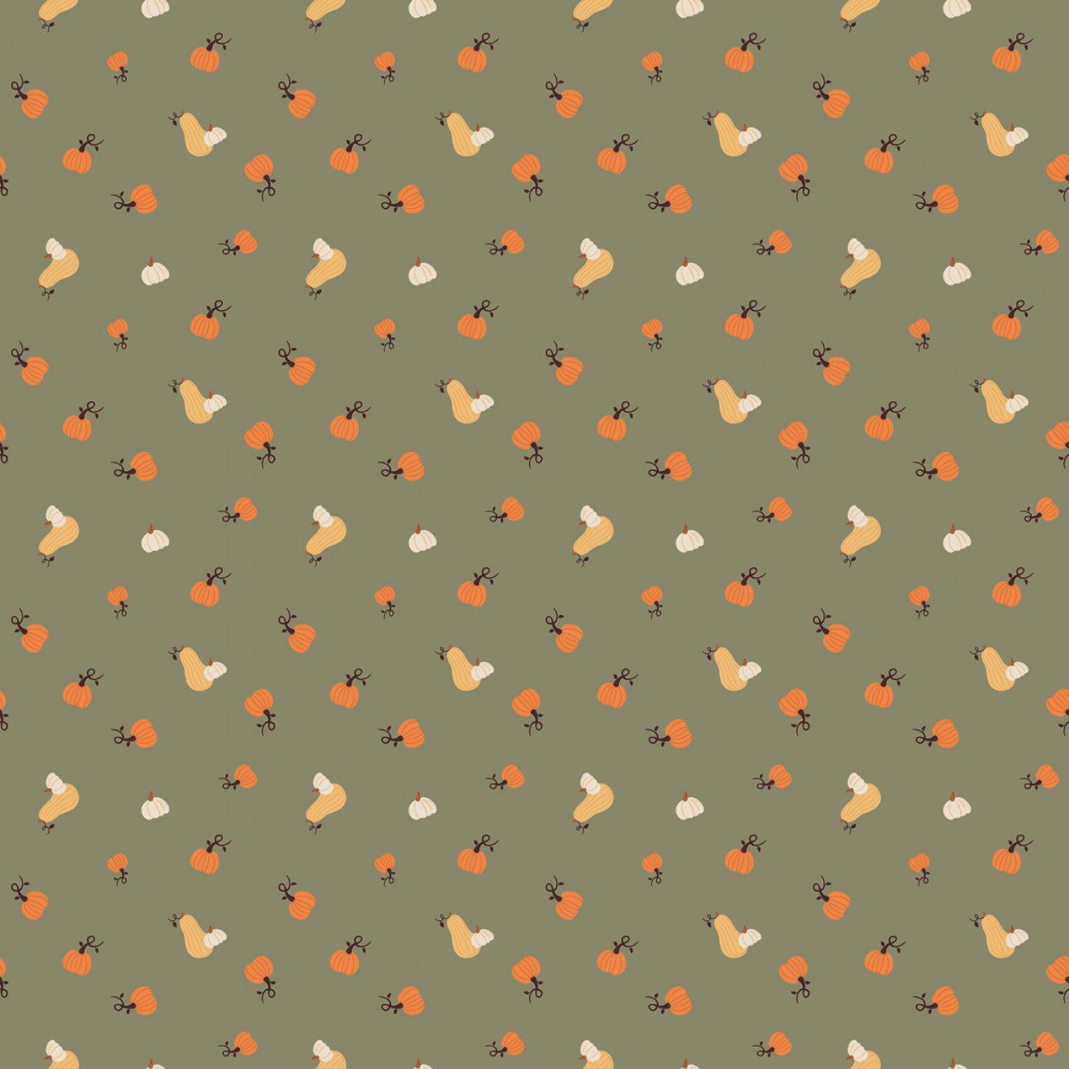 Pumpkin Spice by Simple Simon & Co Riley Blake - Olive Curation - Precuts - Mini Charm Pack - 2.5" Squares - 100% Quilting Cotton - 42ct