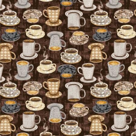 Coffee Connoisseur by Jean Plout Northcott - Curated Collection - Precuts - Charm Pack - 5" Squares - 100% Quilting Cotton - 42ct