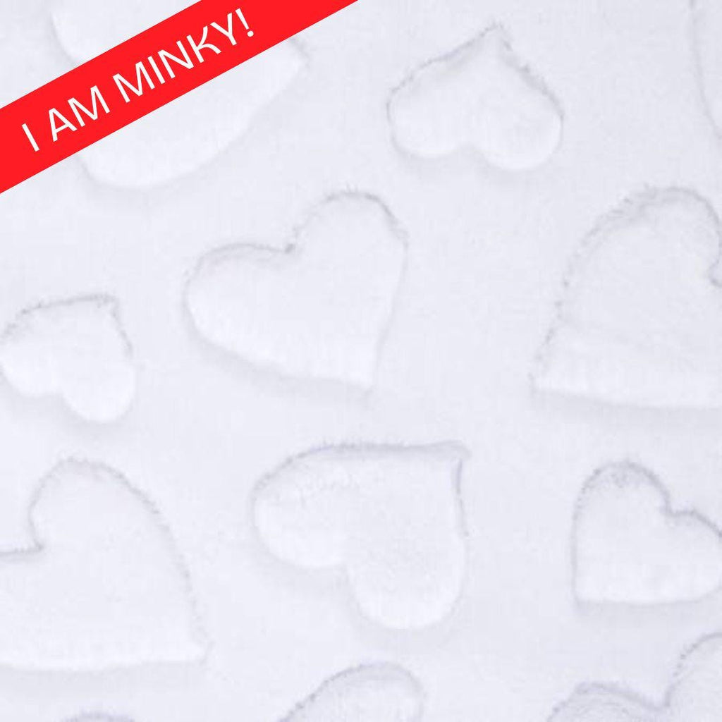 Shannon Fabrics Luxe Cuddle - Embossed Hearts - Snow (Polyester Minky/Cuddle, Sold by the Yardage)