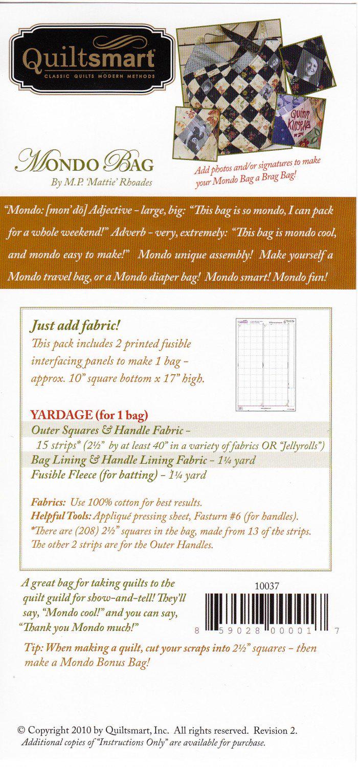QuiltSmart - Mondo Bag Fun Pack - Pattern and Interfacing Pack