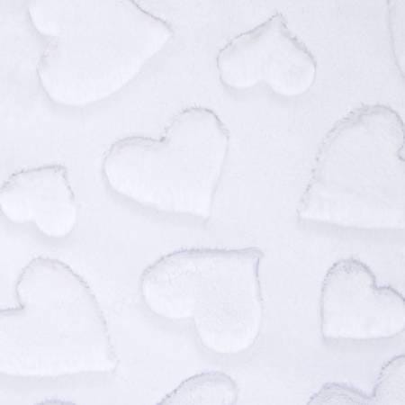 Shannon Fabrics Luxe Cuddle - Embossed Hearts - Snow (Polyester Minky/Cuddle, Sold by the Yardage)