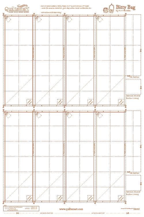 QuiltSmart - Bitty Bag - Pre-printed Interfacing Refill, Sold by the Panel