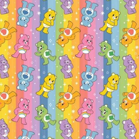 Care Bears - Curated Collection - Precuts - Charm Pack - 5" Squares - 100% Quilting Cotton - 42ct