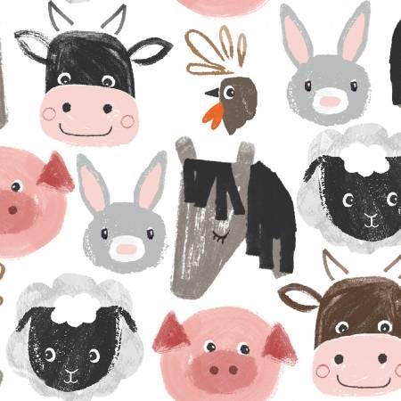 Little Foot Farm Flannel - Curated Collection - Precuts - For Rag Quilts - 6.5" Squares - 100% Cotton Flannel - 42ct