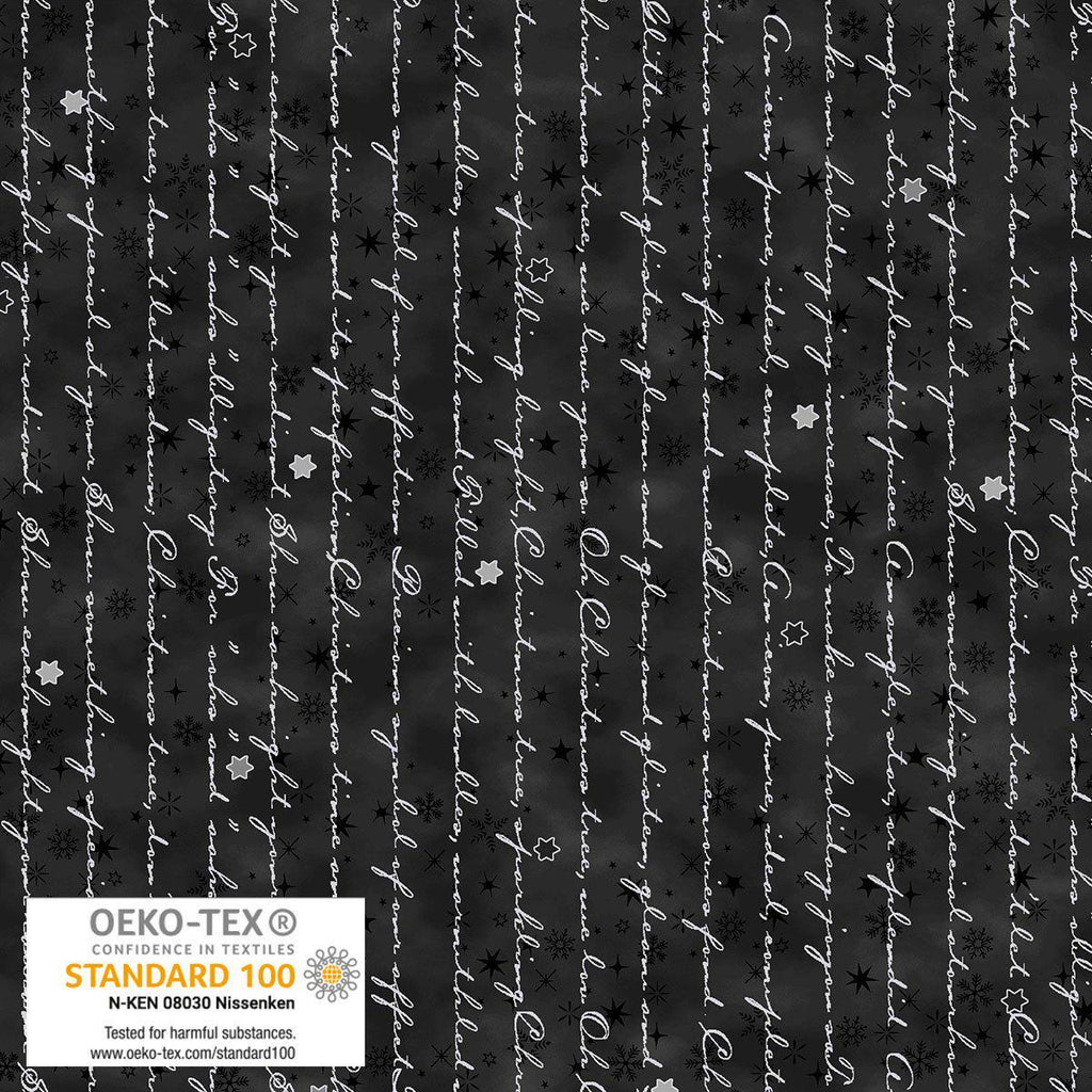 Stof Christmas - Black, Gray, White w/Metallic Silver Curation - Precuts - Mini Charm Pack - 2.5" Squares - 100% Quilting Cotton - 42ct