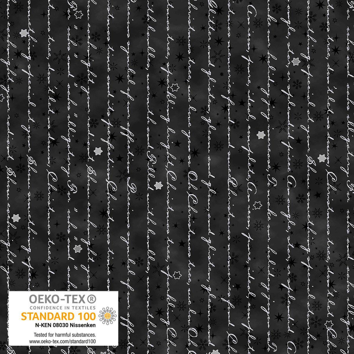 Stof Christmas - Black, Gray, White w/Metallic Silver Curation - Precuts - Mini Charm Pack - 2.5" Squares - 100% Quilting Cotton - 42ct