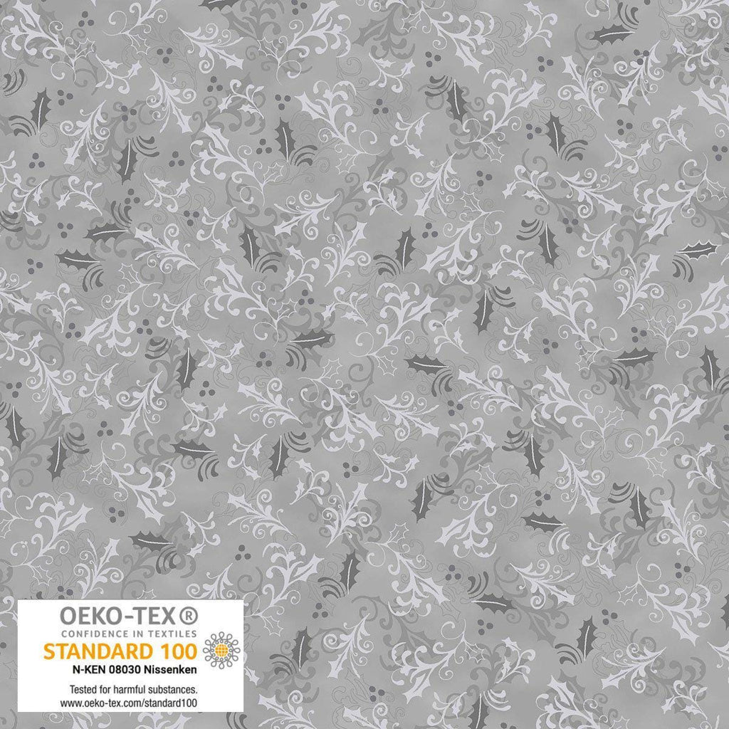 Stof Christmas - Black, Gray, White w/Metallic Silver Curation - Precuts - Mini Charm Pack - 2.5" Squares - 100% Quilting Cotton - 42ct