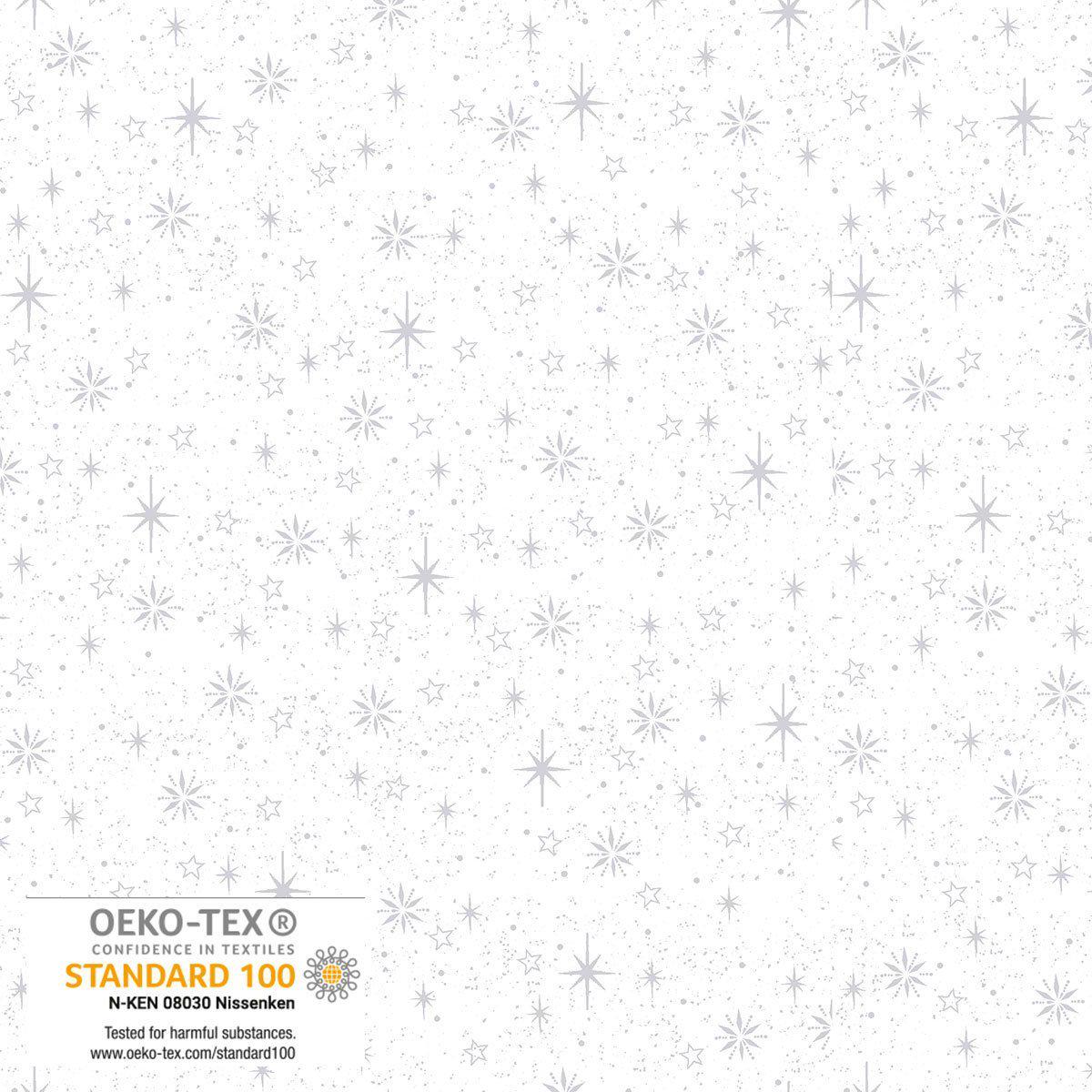 Stof Christmas - Black, Gray, White w/Metallic Silver Curation - Precuts - Mini Charm Pack - 2.5" Squares - 100% Quilting Cotton - 42ct