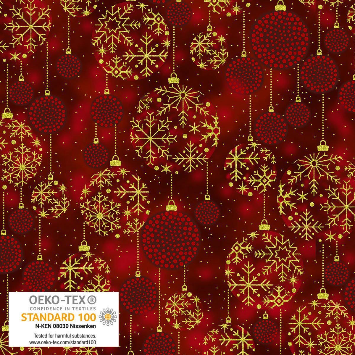 Stof Christmas - Red w/Metallic Gold Curation - Precuts - Mini Charm Pack - 2.5" Squares - 100% Quilting Cotton - 42ct