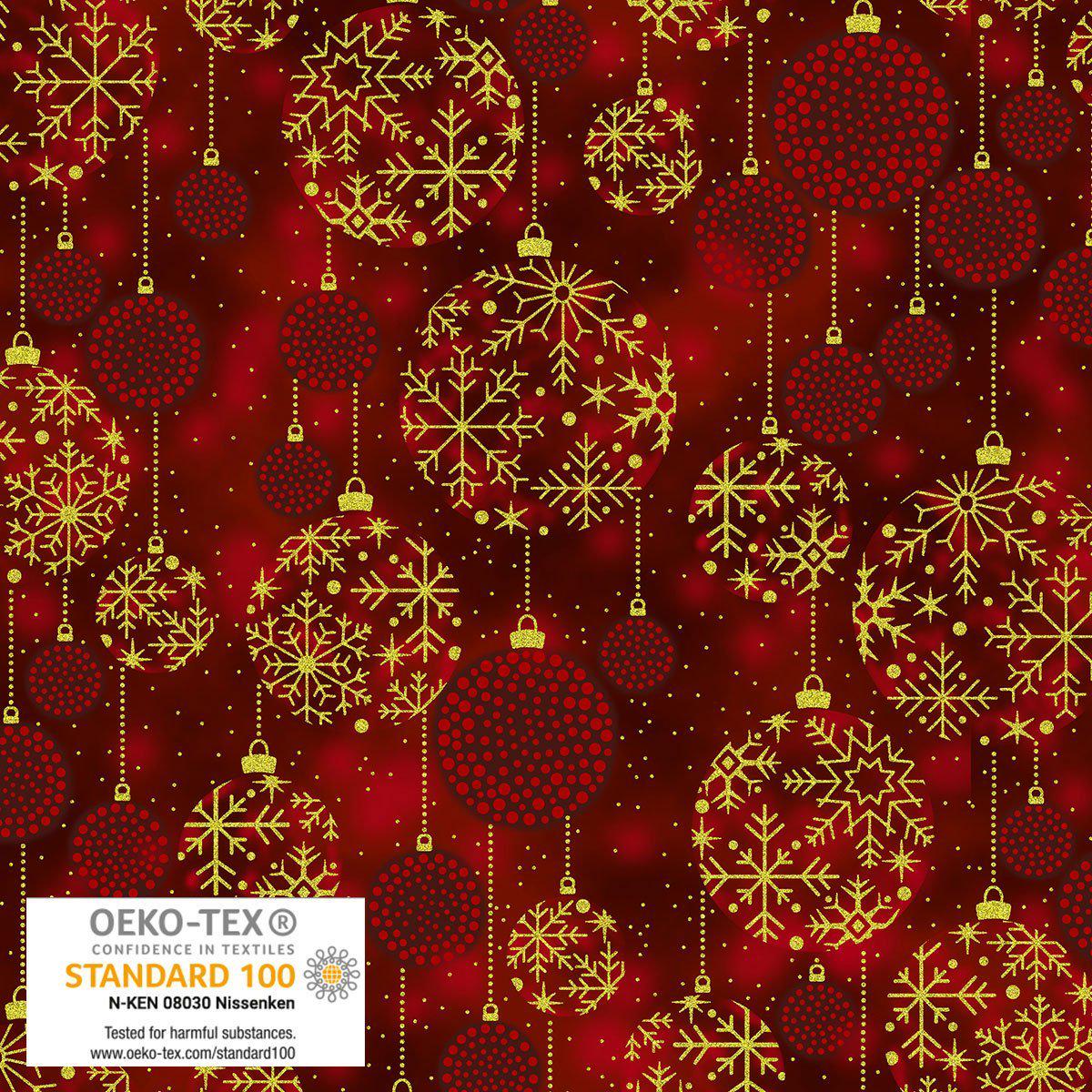 Stof Christmas - Red w/Metallic Gold Curation - Precuts - Charm Pack - 5" Squares - 100% Quilting Cotton - 42ct