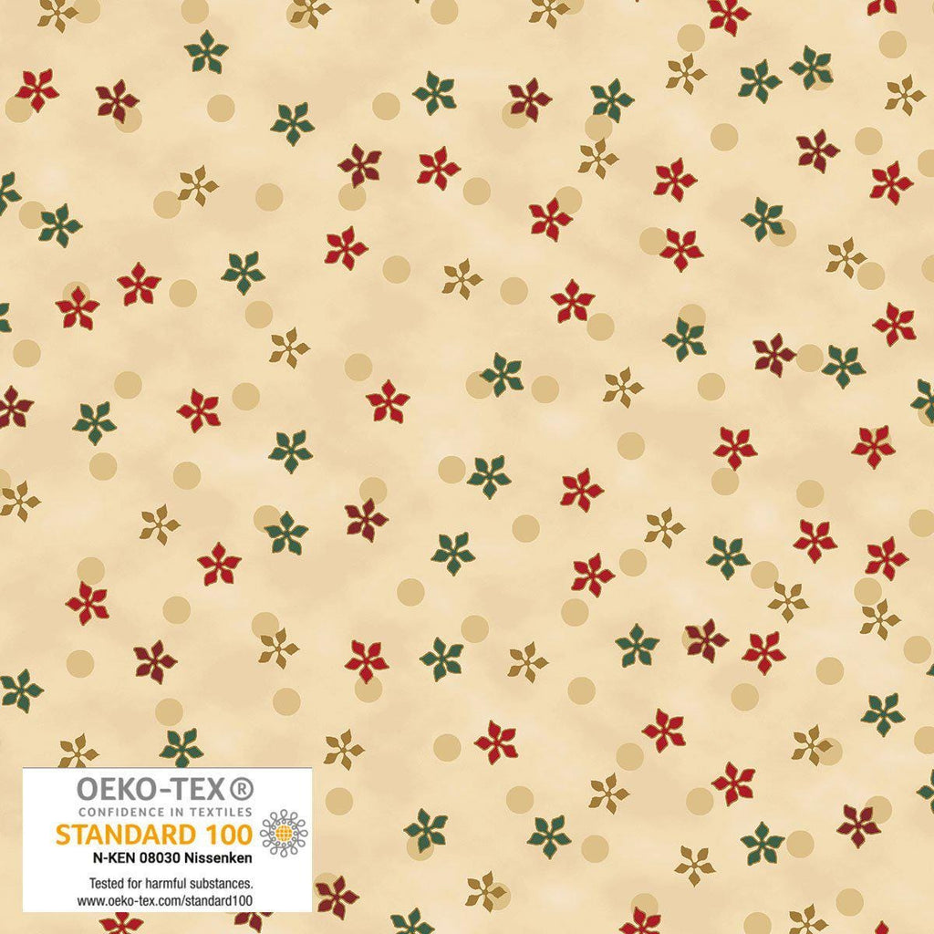 Stof Christmas - Beige w/Metallic Gold Curation - Precuts - Charm Pack - 5" Squares - 100% Quilting Cotton - 42ct