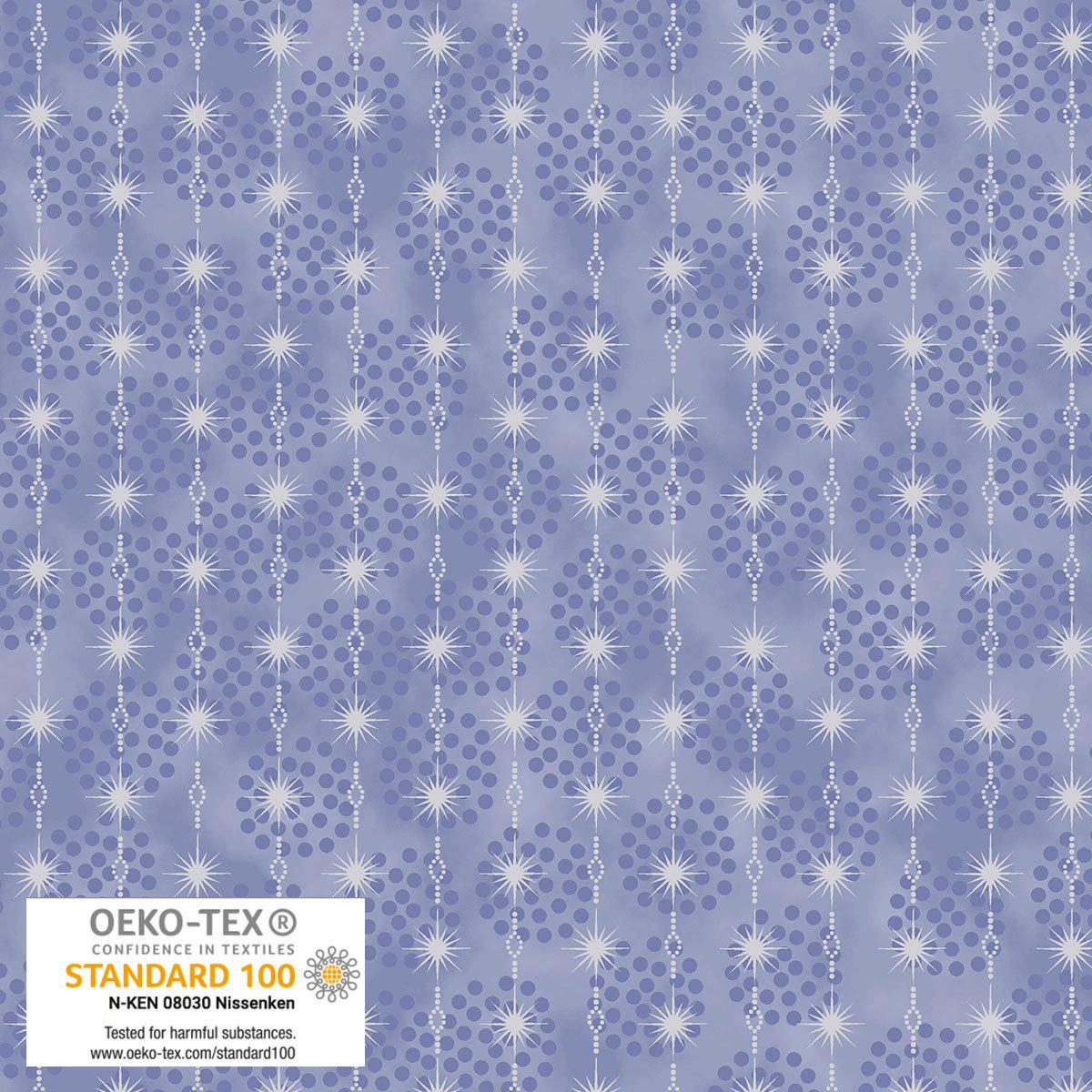 Stof Christmas - Light Blue w/Metallic Silver Curation - Precuts - Mini Charm Pack - 2.5" Squares - 100% Quilting Cotton - 40ct
