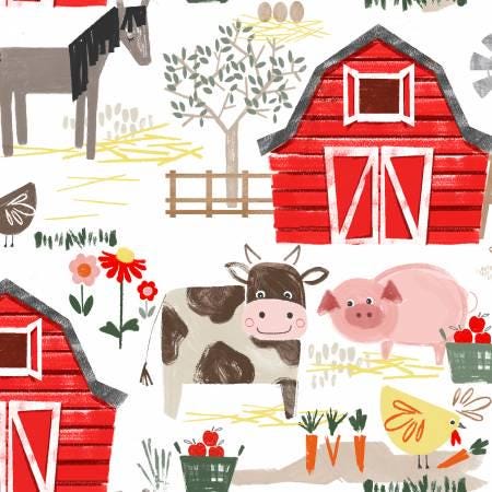 Little Foot Farm Flannel - Curated Collection - Precuts - For Rag Quilts - 6.5" Squares - 100% Cotton Flannel - 42ct