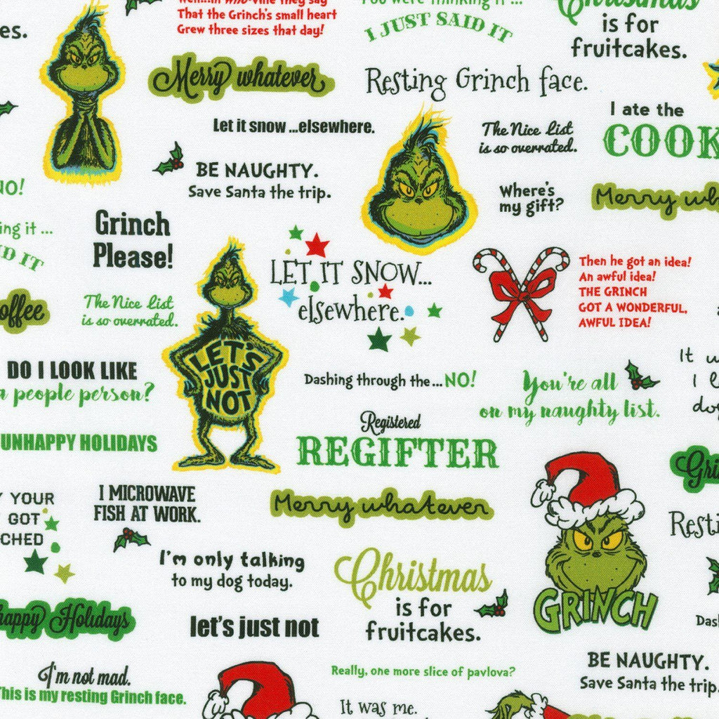 How the Grinch Stole Christmas - Naughty or Nice Curation - Precuts - Charm Pack - 5" Squares - 100% Quilting Cotton - 42ct
