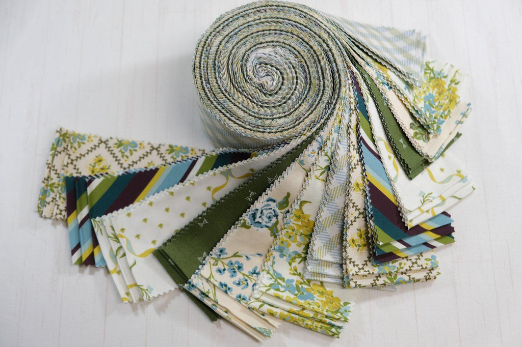 Anthology by Bari J Free Spirit Fabrics - Grass Curation - Precuts - Jelly Roll - 2.5" WOF Strips - 100% Quilting Cotton - 42ct