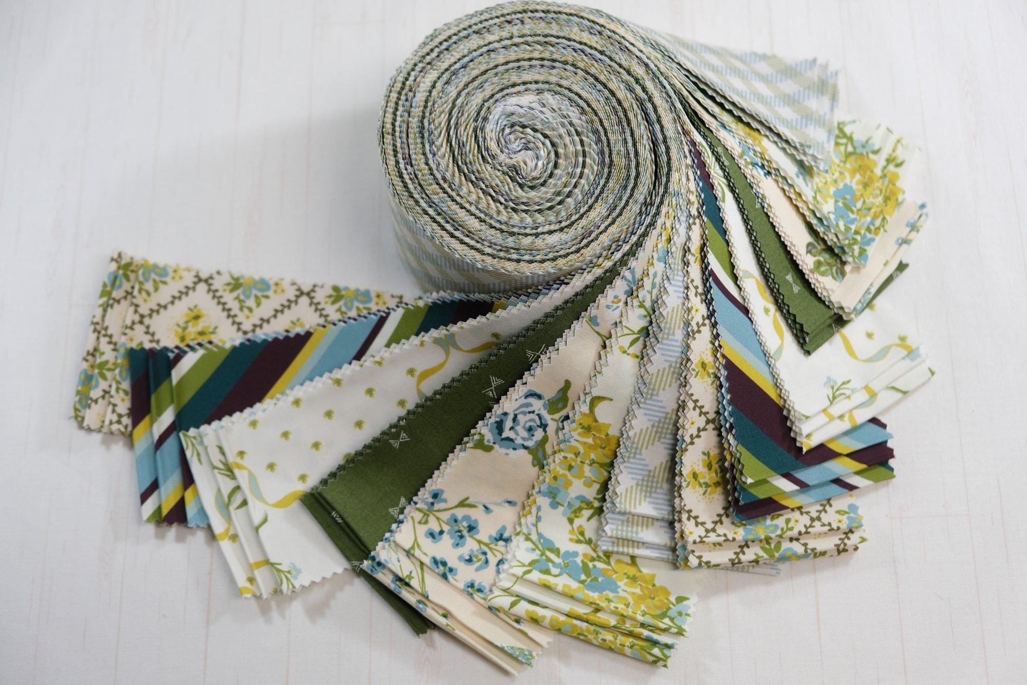 Anthology by Bari J Free Spirit Fabrics - Grass Curation - Precuts - Jelly Roll - 2.5" WOF Strips - 100% Quilting Cotton - 42ct