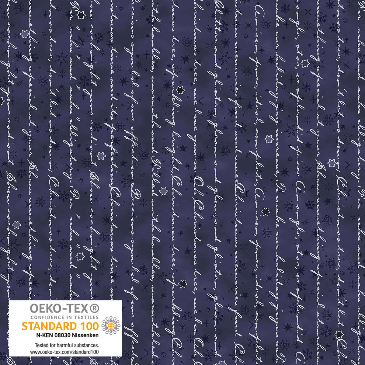 Stof Christmas - Blue w/Metallic Silver Curation - Precuts - Mini Charm Pack - 2.5" Squares - 100% Quilting Cotton - 42ct