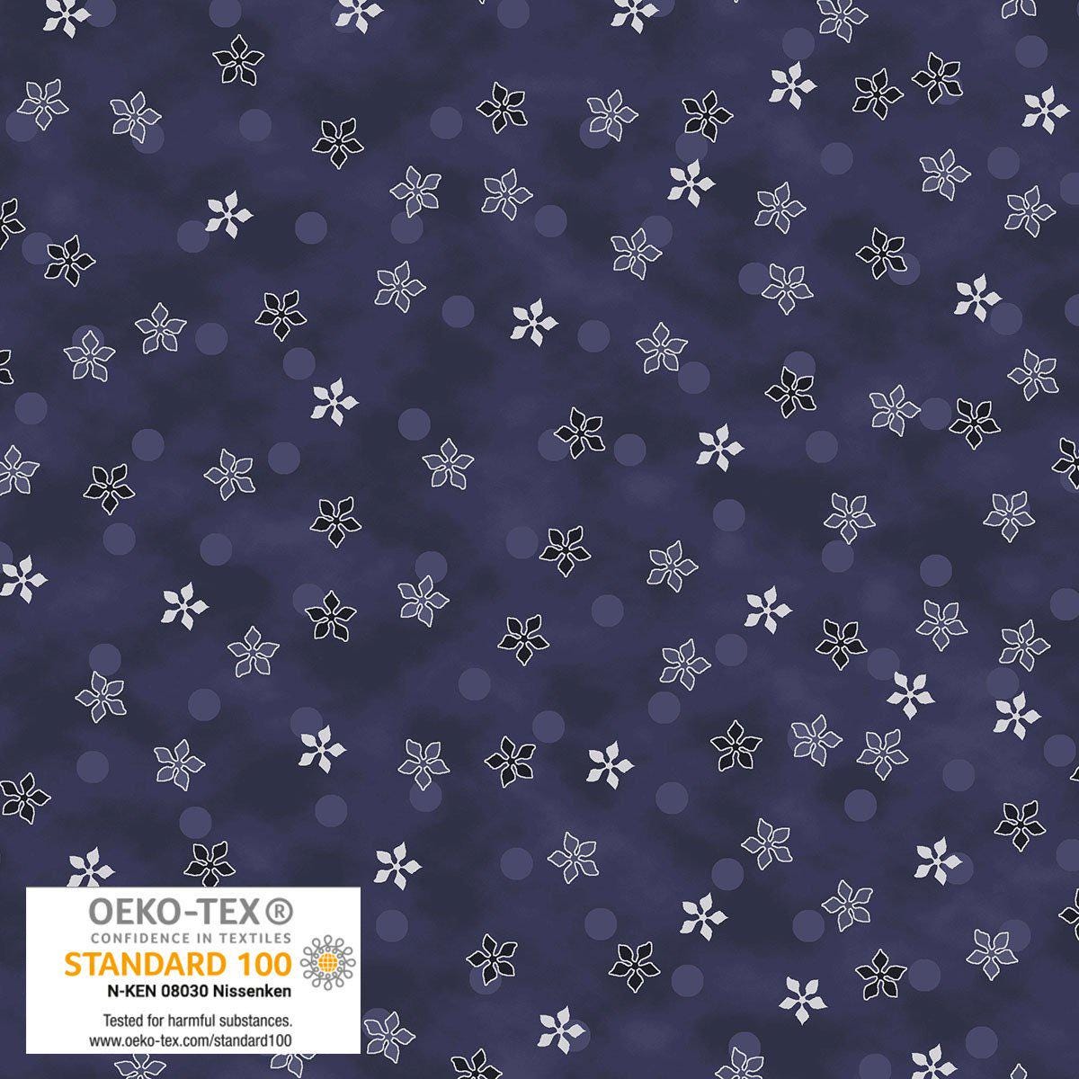 Stof Christmas - Blue w/Metallic Silver Curation - Precuts - Mini Charm Pack - 2.5" Squares - 100% Quilting Cotton - 42ct