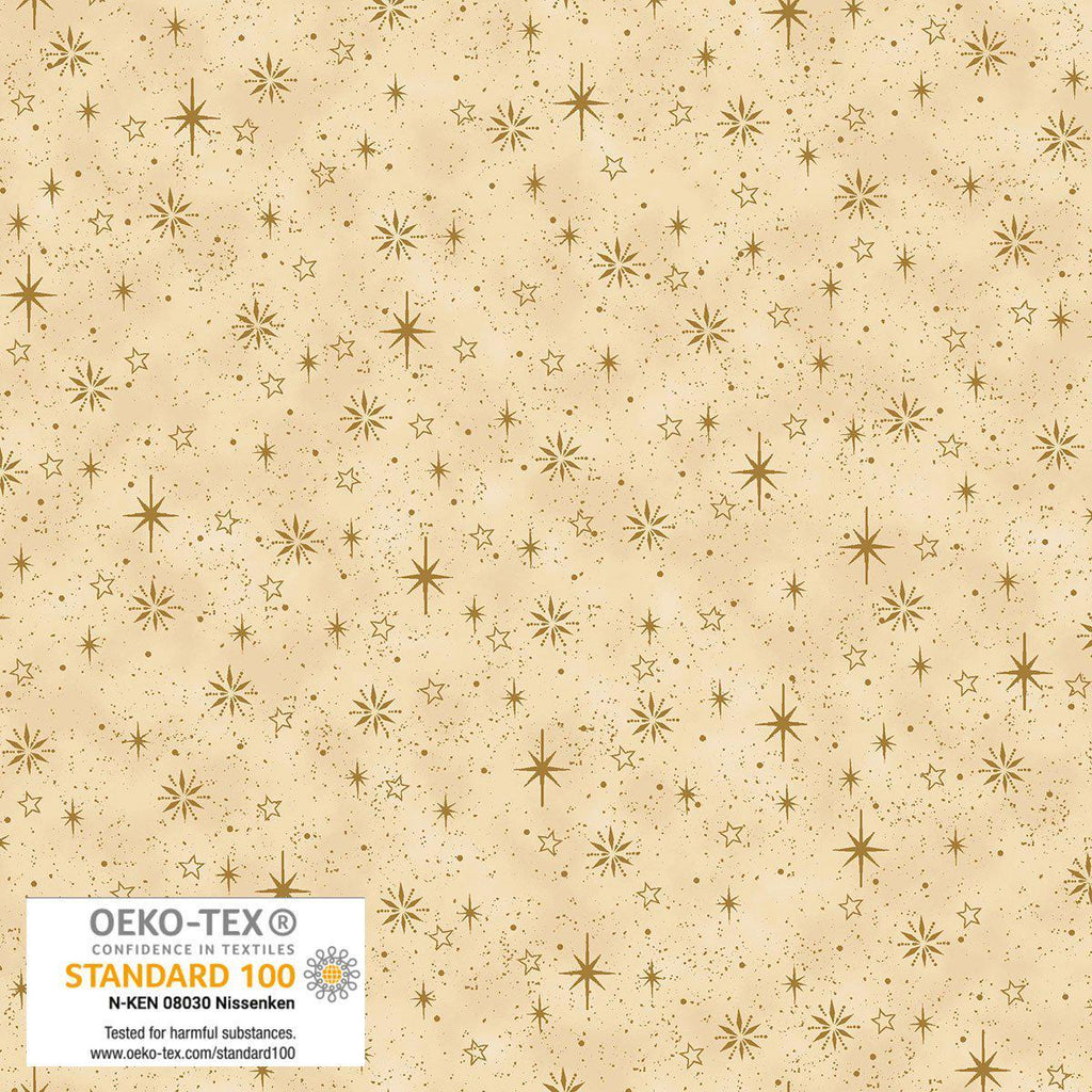 Stof Christmas - Beige w/Metallic Gold Curation - Precuts - Charm Pack - 5" Squares - 100% Quilting Cotton - 42ct