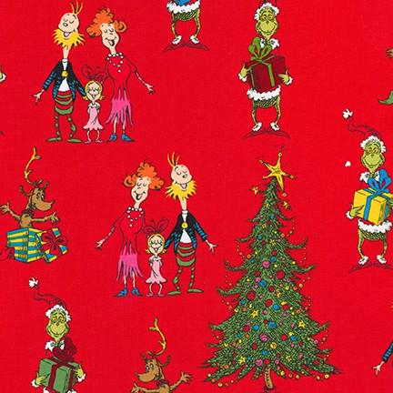 How the Grinch Stole Christmas - Whoville Christmas Curation - Precuts - Charm Pack - 5" Squares - 100% Quilting Cotton - 42ct