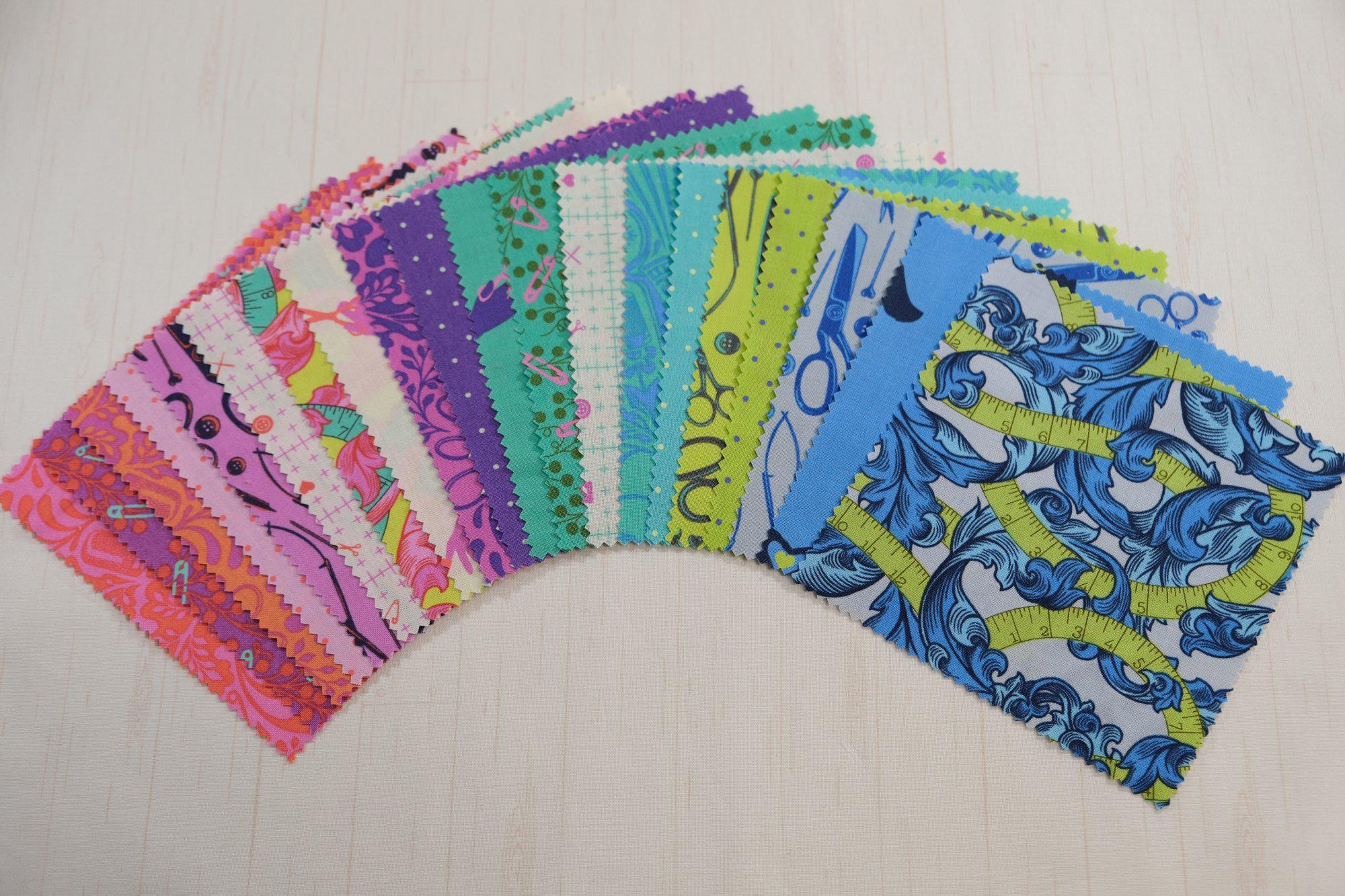 Homemade by Tula Pink Free Spirit - Curated Collection - Precuts - Mini Charm Pack - 2.5" Squares - 100% Quilting Cotton - 42ct